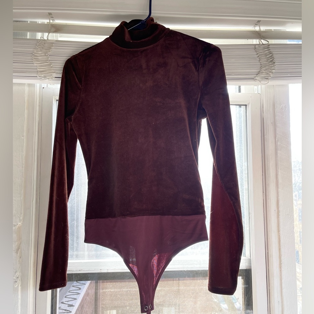 Velvet Turtleneck Express bodysuit from contour line